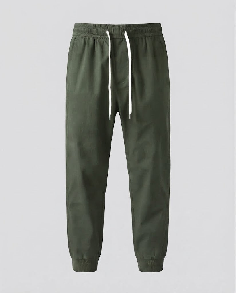Men's Lightweight Elastic Jogger Pants with Drawstring and Ankled Hem EVA-US