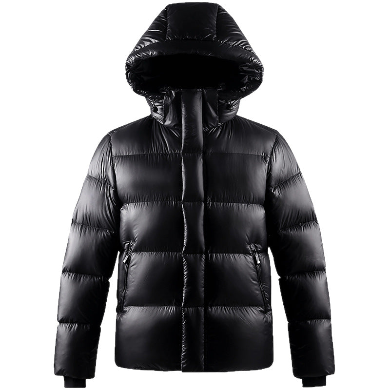 Short down jacket with white duck down