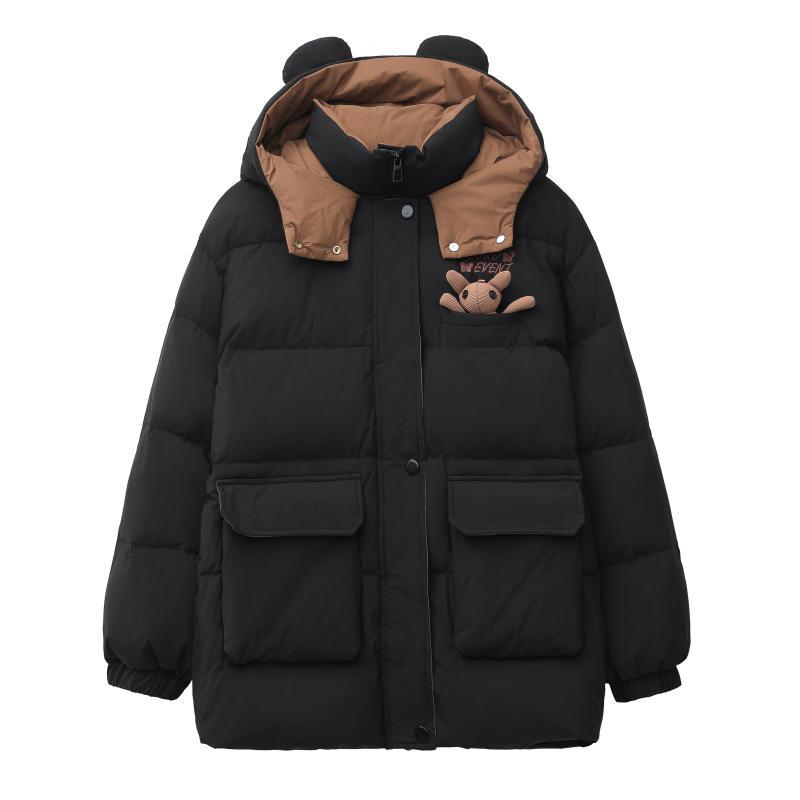 Mid-length women's down coat in plus size
