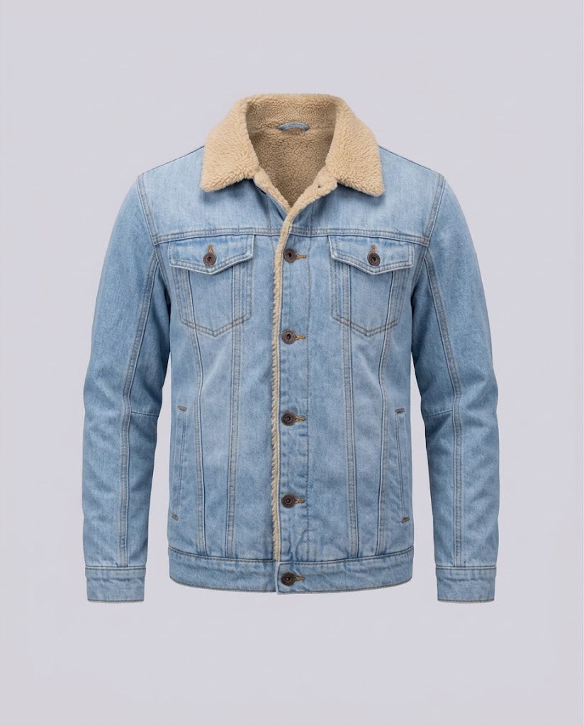 Men's Casual Denim Jacket with Teddy Lining EVA-US