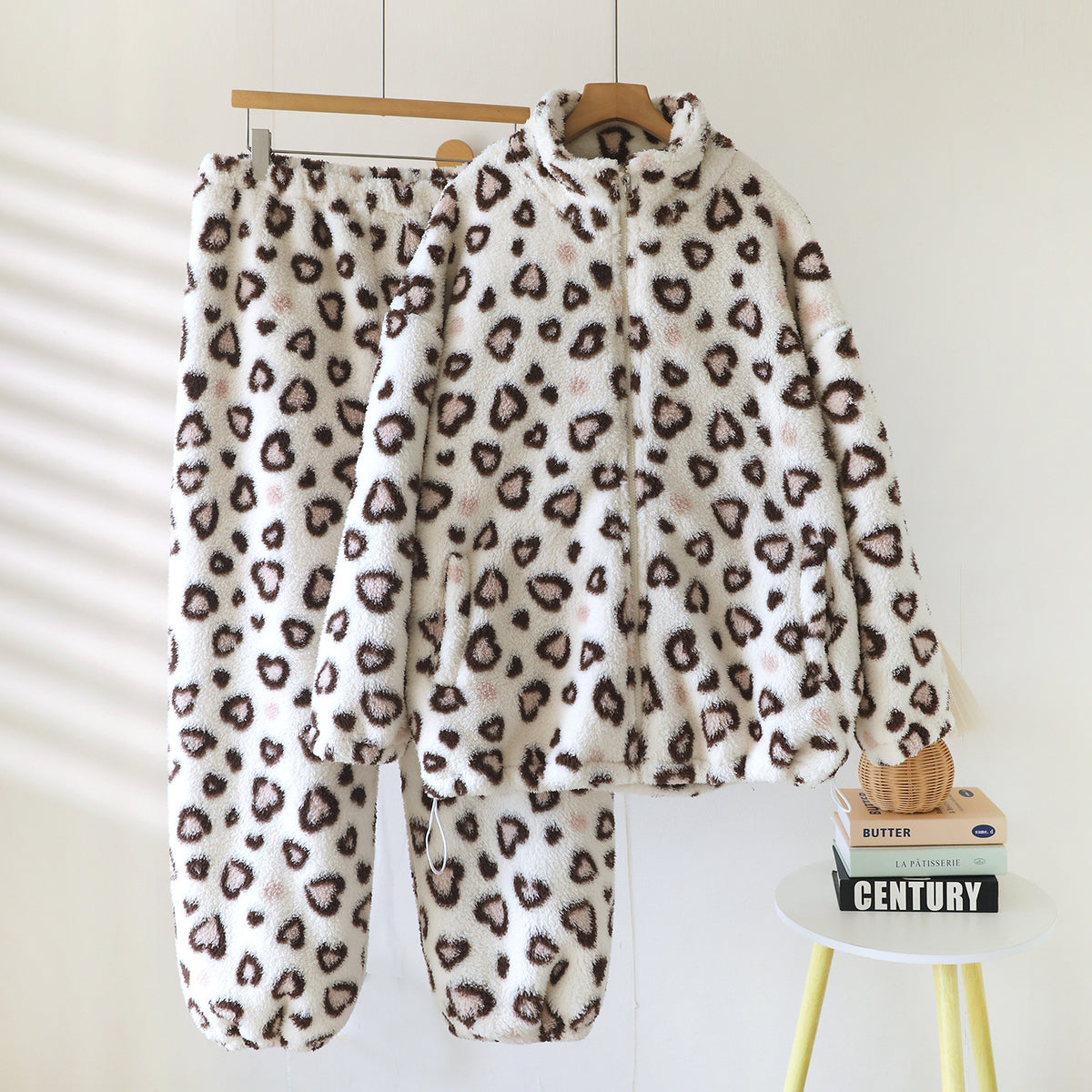 Women’s loungewear set, flannel, lined, loose