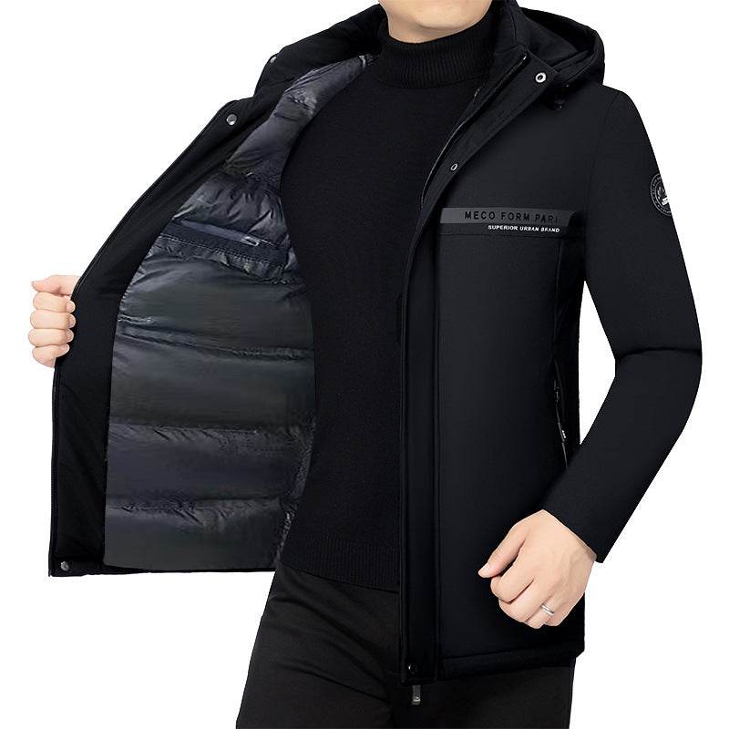 Padded men's winter jacket, business style, easy care