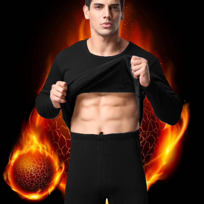 Men's Thermal Underwear Set, Lined, Round Neck