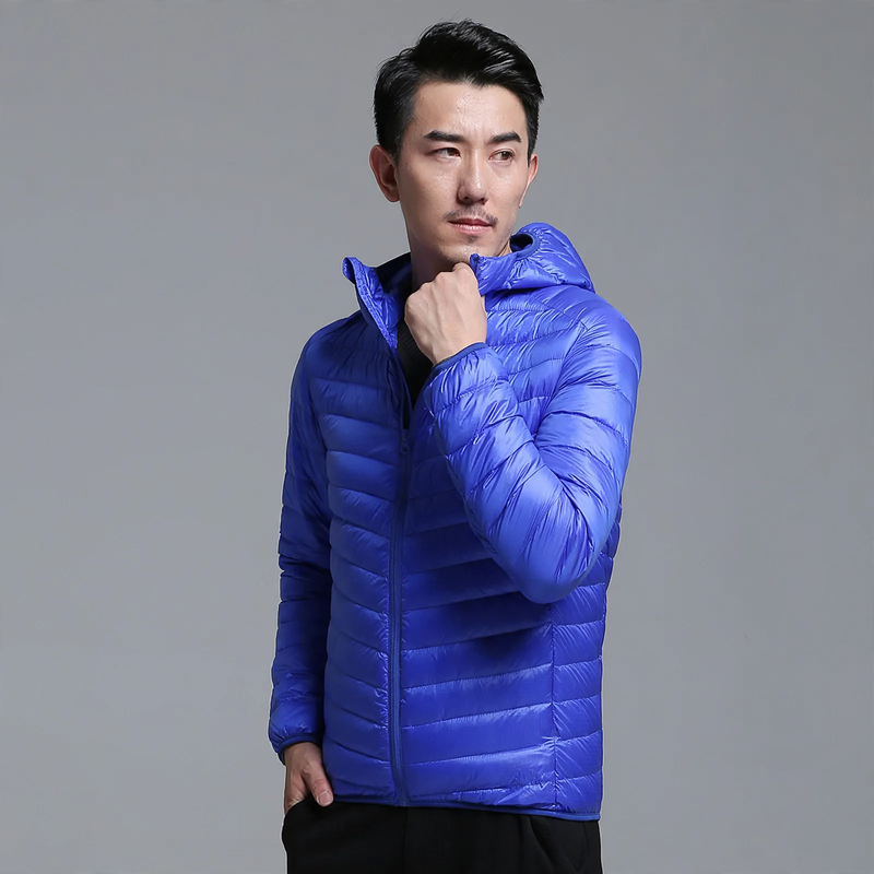 Light men's down jacket, short, various styles