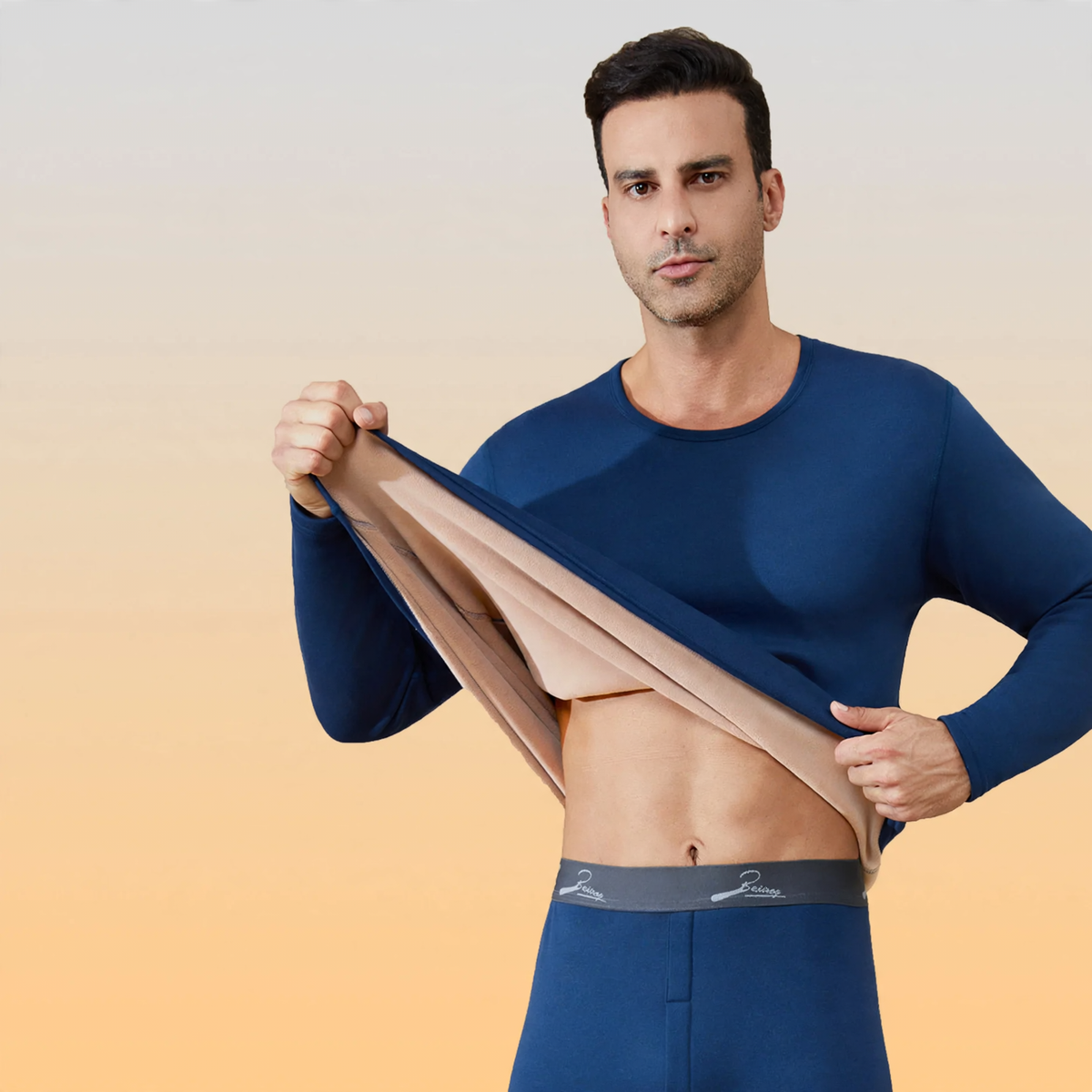 Padded thermal underwear set for men
