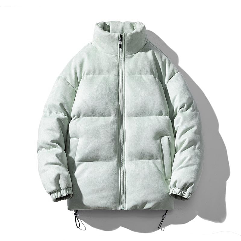 Men's Suede-Look Padded Jacket, loose fit