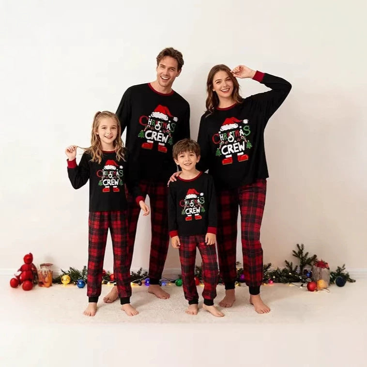 Christmas Family Pajama Set in Checkered Pattern