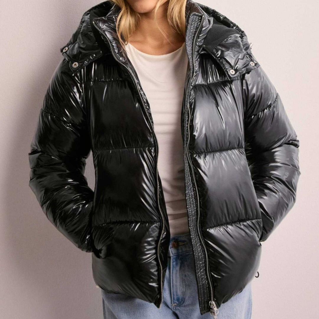 Padded women's hoodie with 3D effect