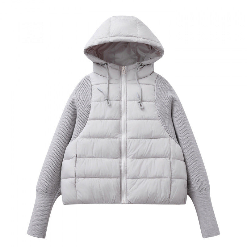 Light women's quilted jacket with hood