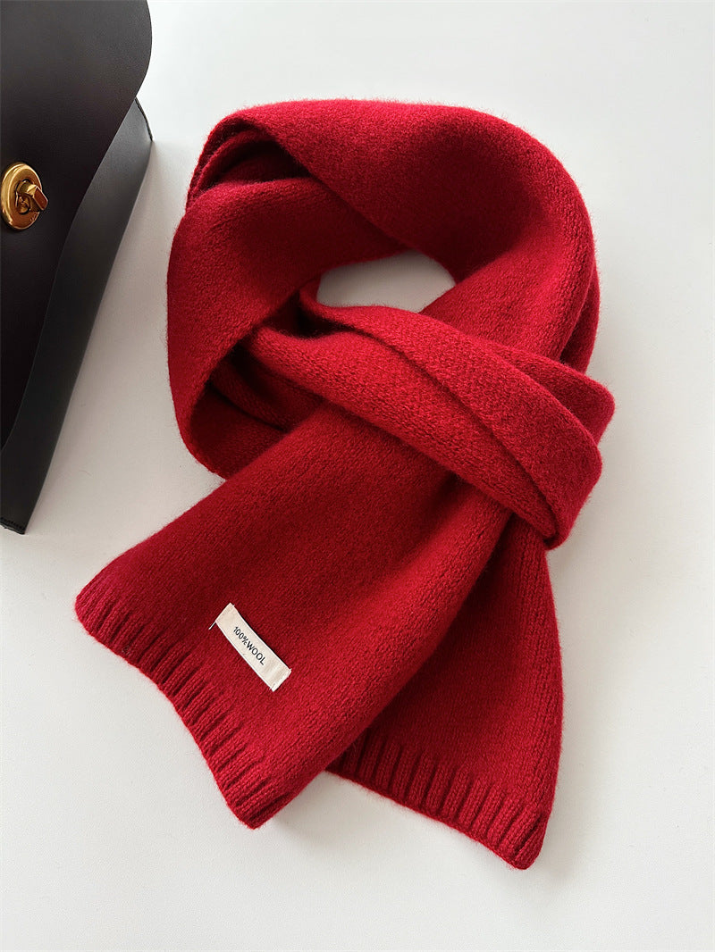 Wool scarf, 100% wool, solid color, 160x20 cm
