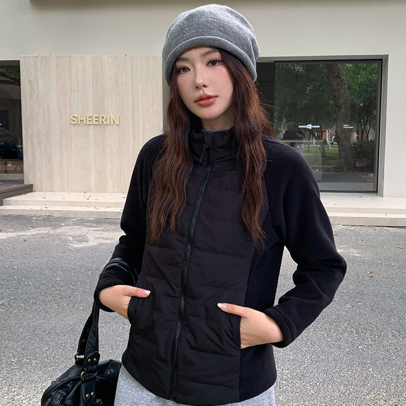 Sporty down jacket with graphene fleece lining