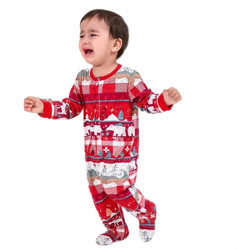 Christmas Pajama Set for the Family, Knit Look Print