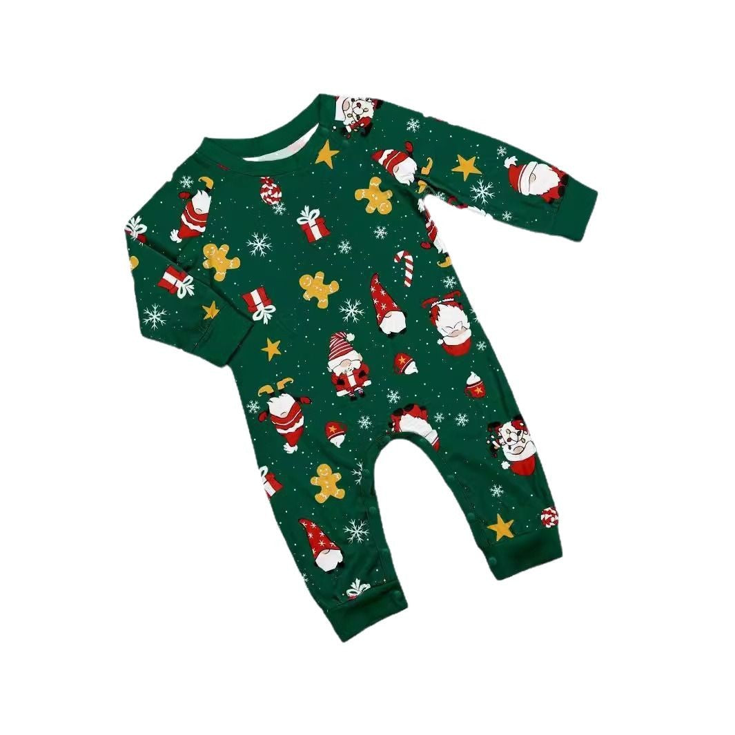 Christmas Family Pajamas with Snowflakes and Santa Claus