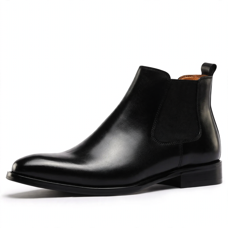 Men's leather Chelsea boots, British style