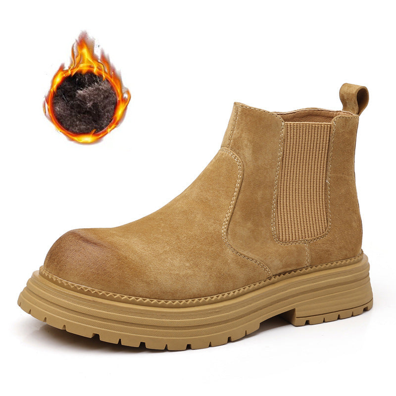 Men's leather Chelsea boots in vintage style
