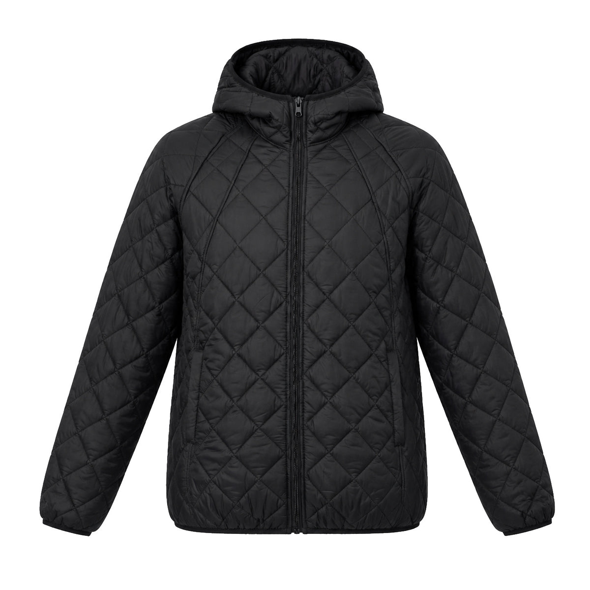 Light women's padded jacket with hood, loosely cut