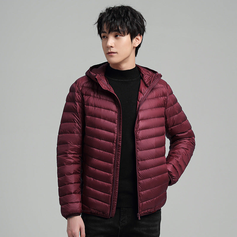 Men's Down Jacket, light, short, with duck down