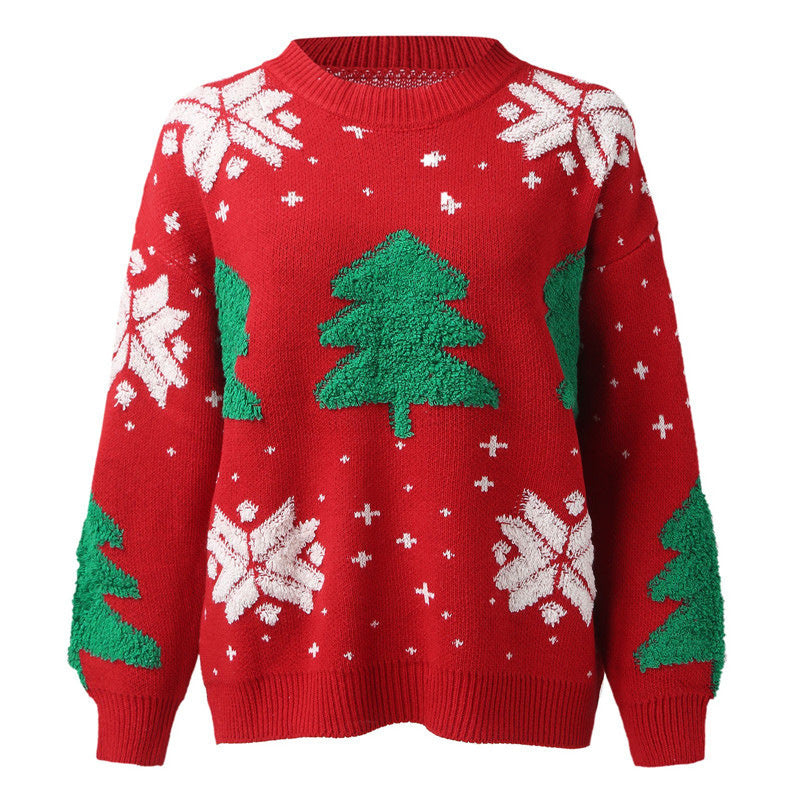 Knit sweater with Christmas motif