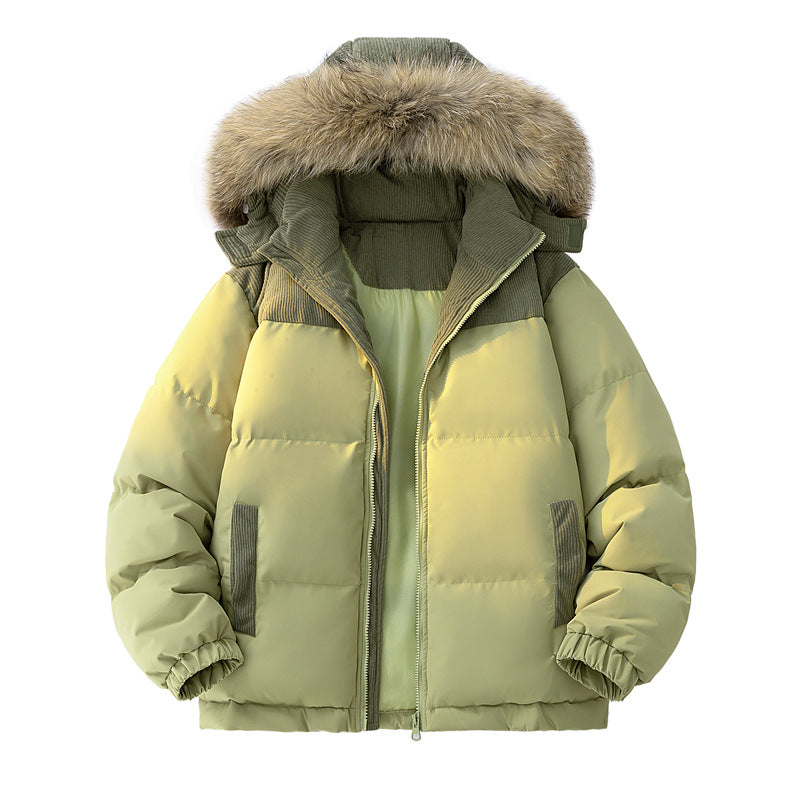 Padded unisex quilted jacket with stand-up collar