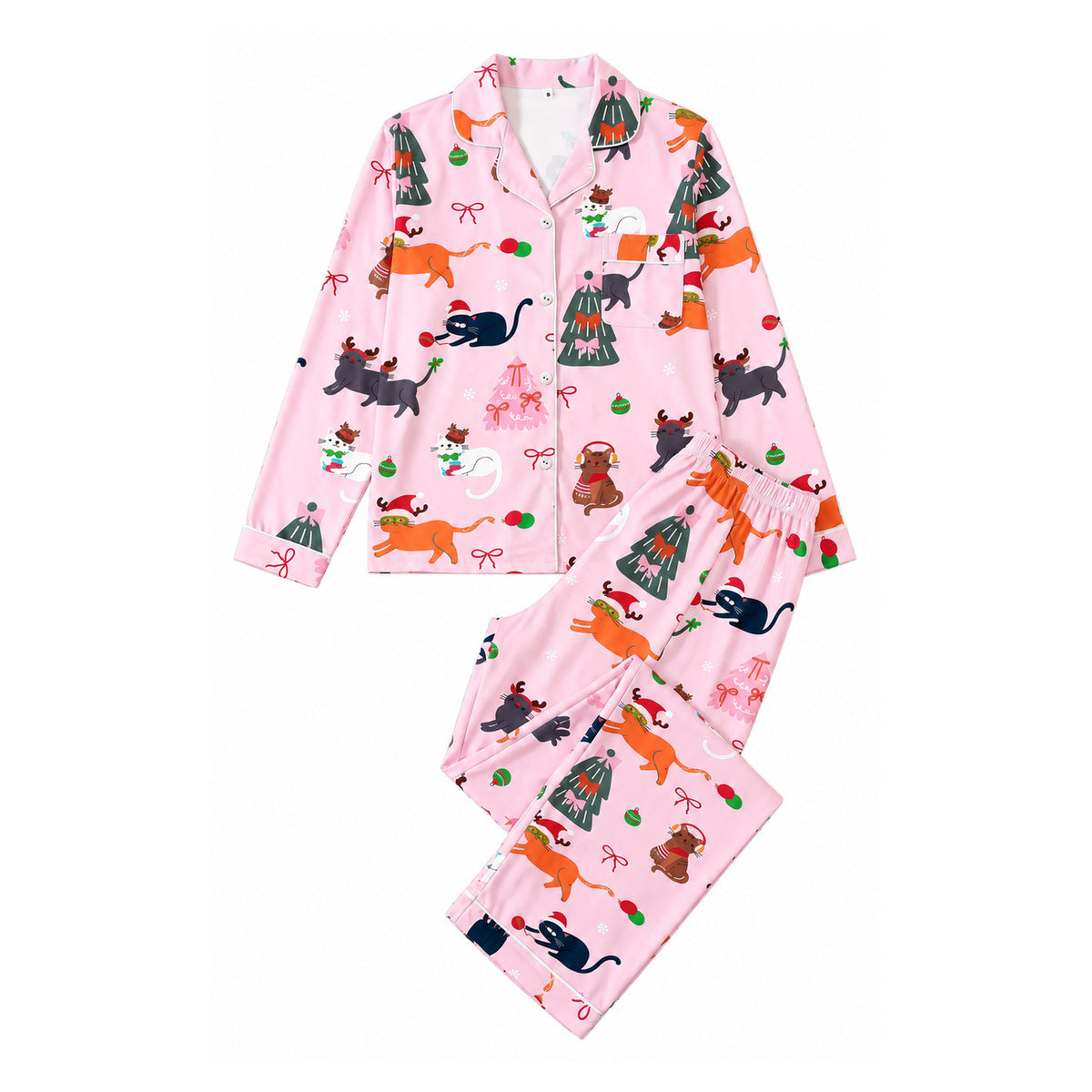 Women's pajamas, long-sleeved, milk silk, set