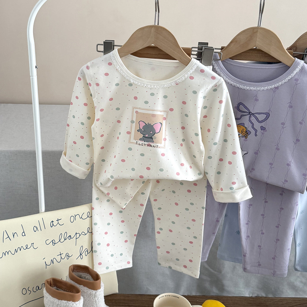 Children's Pajama Set, Cotton Blend, Various Patterns