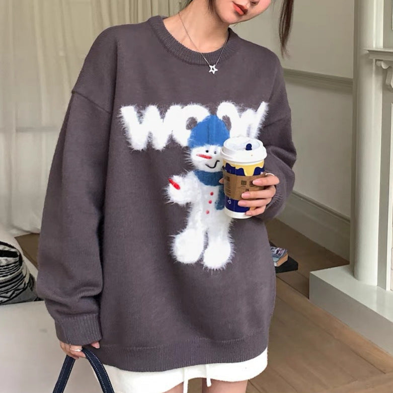 Casual women's knit sweater in a relaxed style