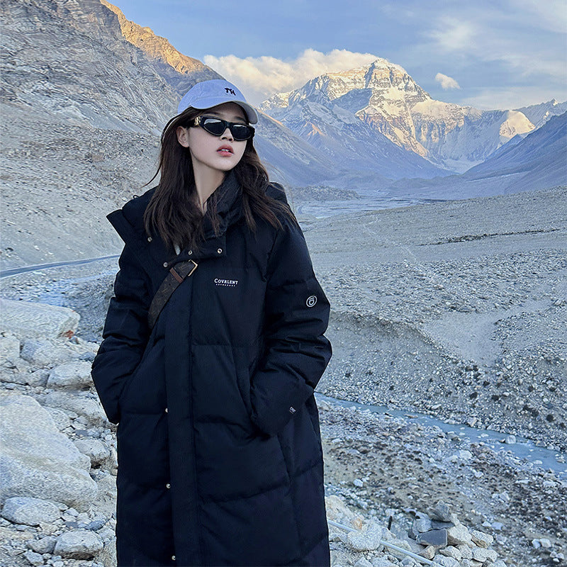 Long, padded women's winter coat in oversized look