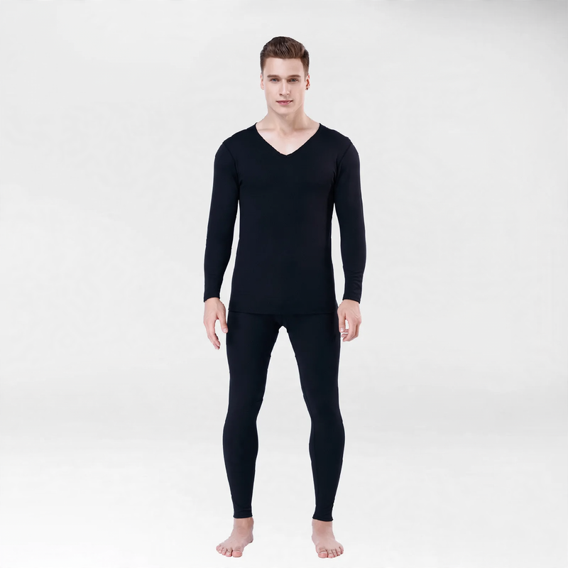 Men's thermal underwear set, seamless, lined