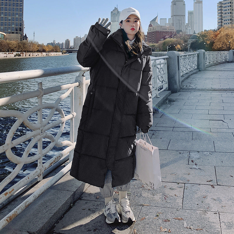 Longer, padded women's coat, knee-length