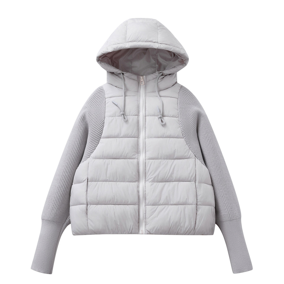 Light women's quilted jacket with hood