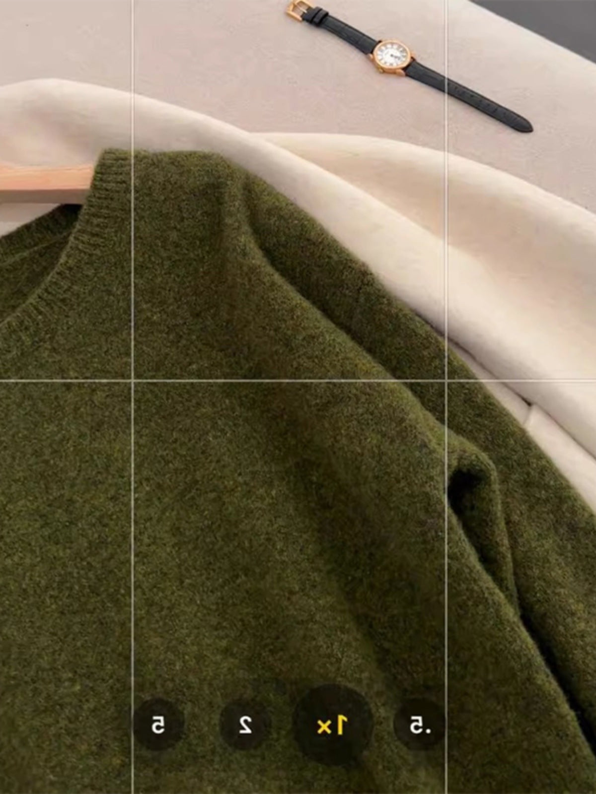 Vintage knit sweater in avocado green