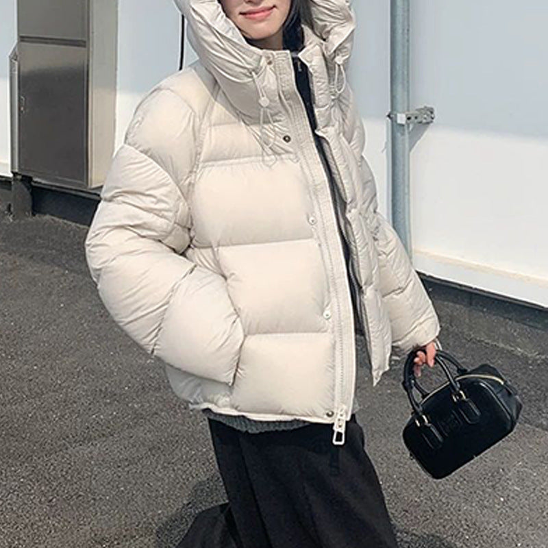 Light short women's down jacket