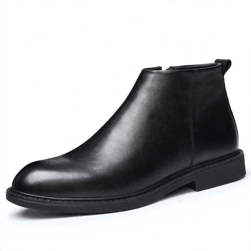 Men's leather boots, breathable, lined
