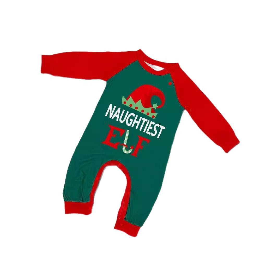 Family pajamas set, festive design, striped