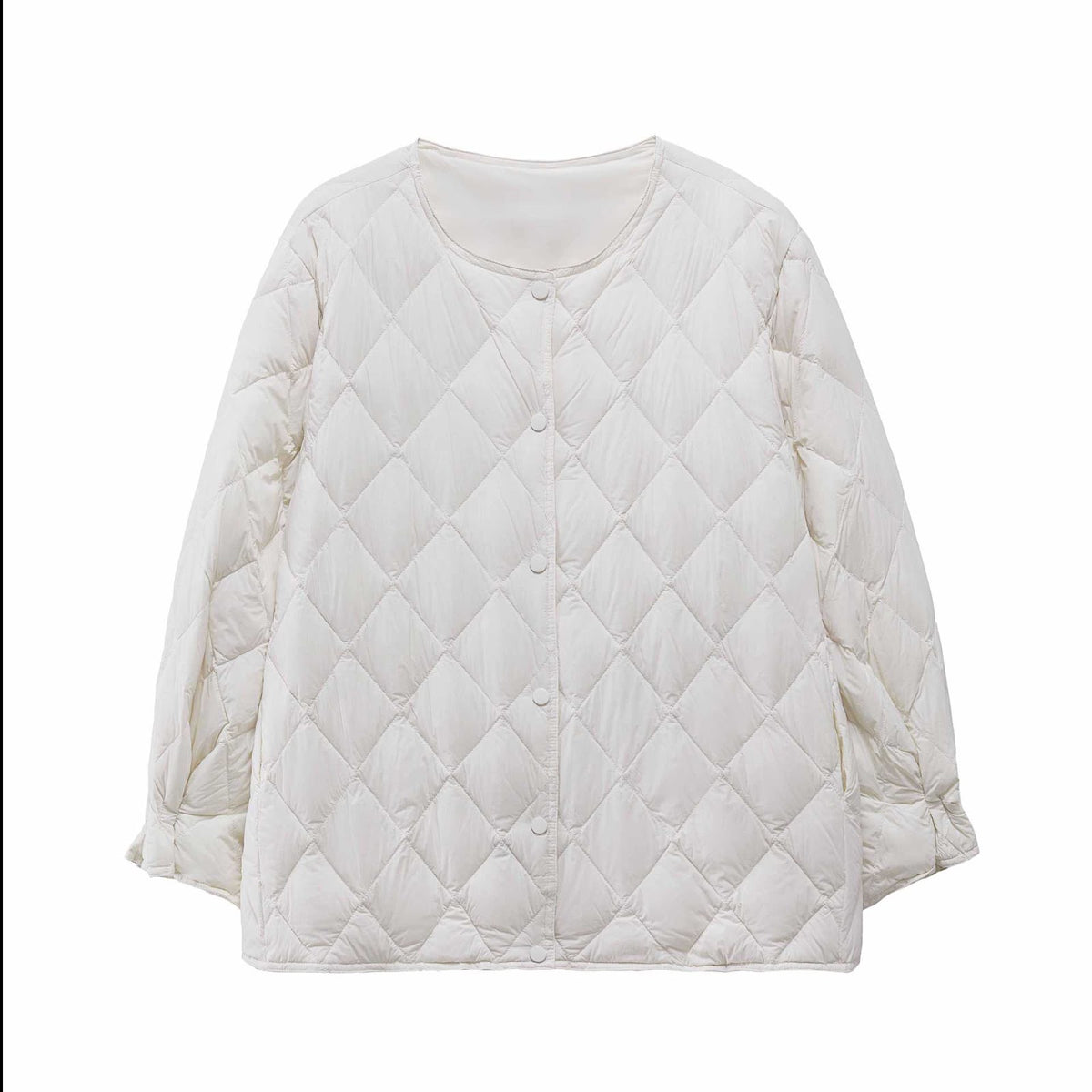 Mid-length down jacket for women, plus sizes, diamond quilting