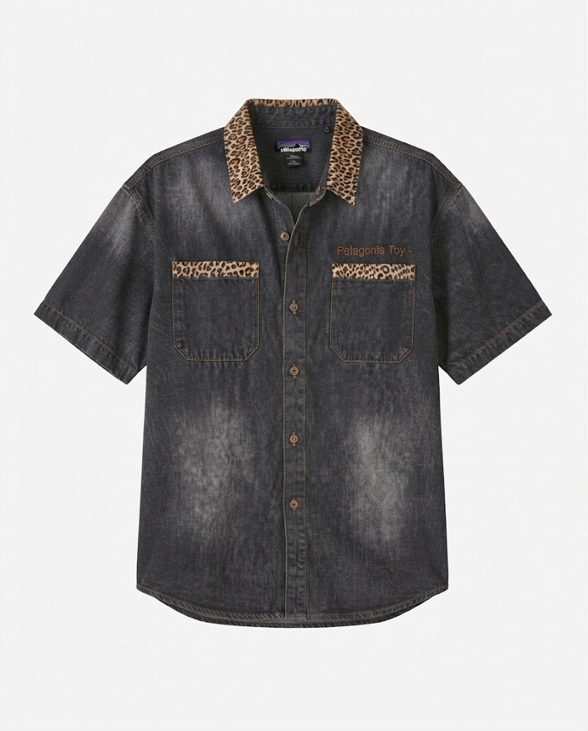 Women's Fashion Short Sleeve Denim Shirts EVA-US