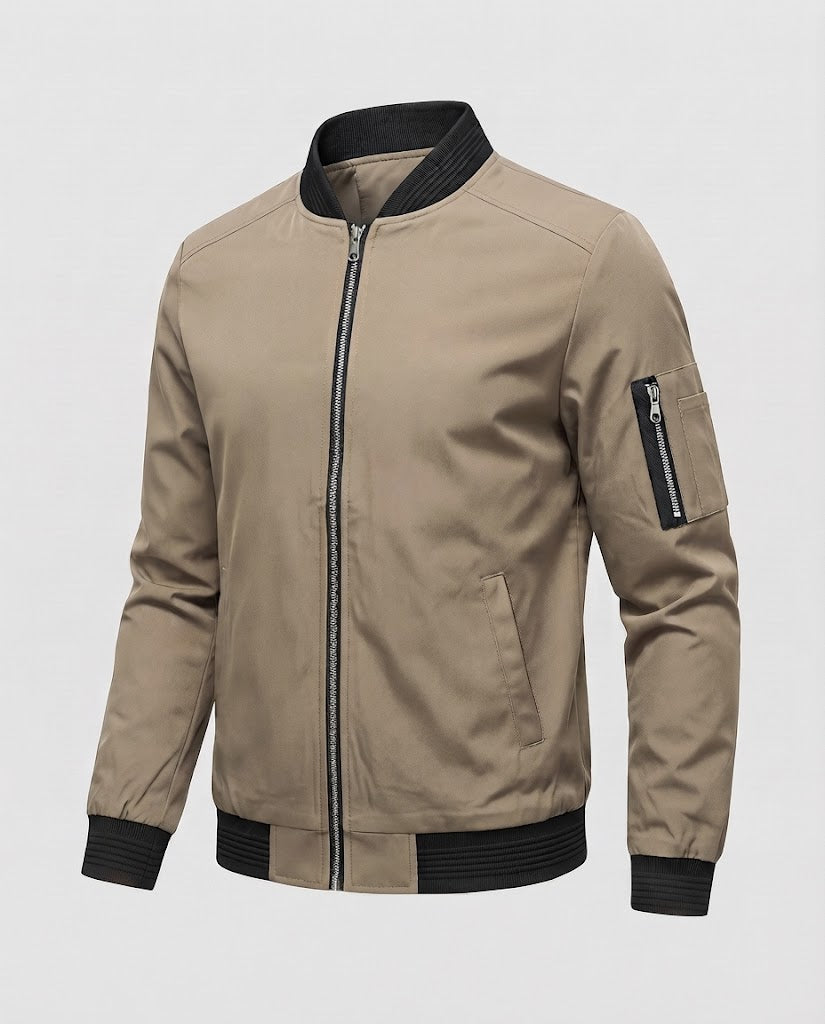 Men's Urban Bomber Jacket with Arm Pocket, windproof shell, and ribbed finishes EVA-US