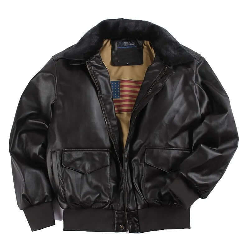 EVA-US | Men's Leather Jacket with Practical Pockets