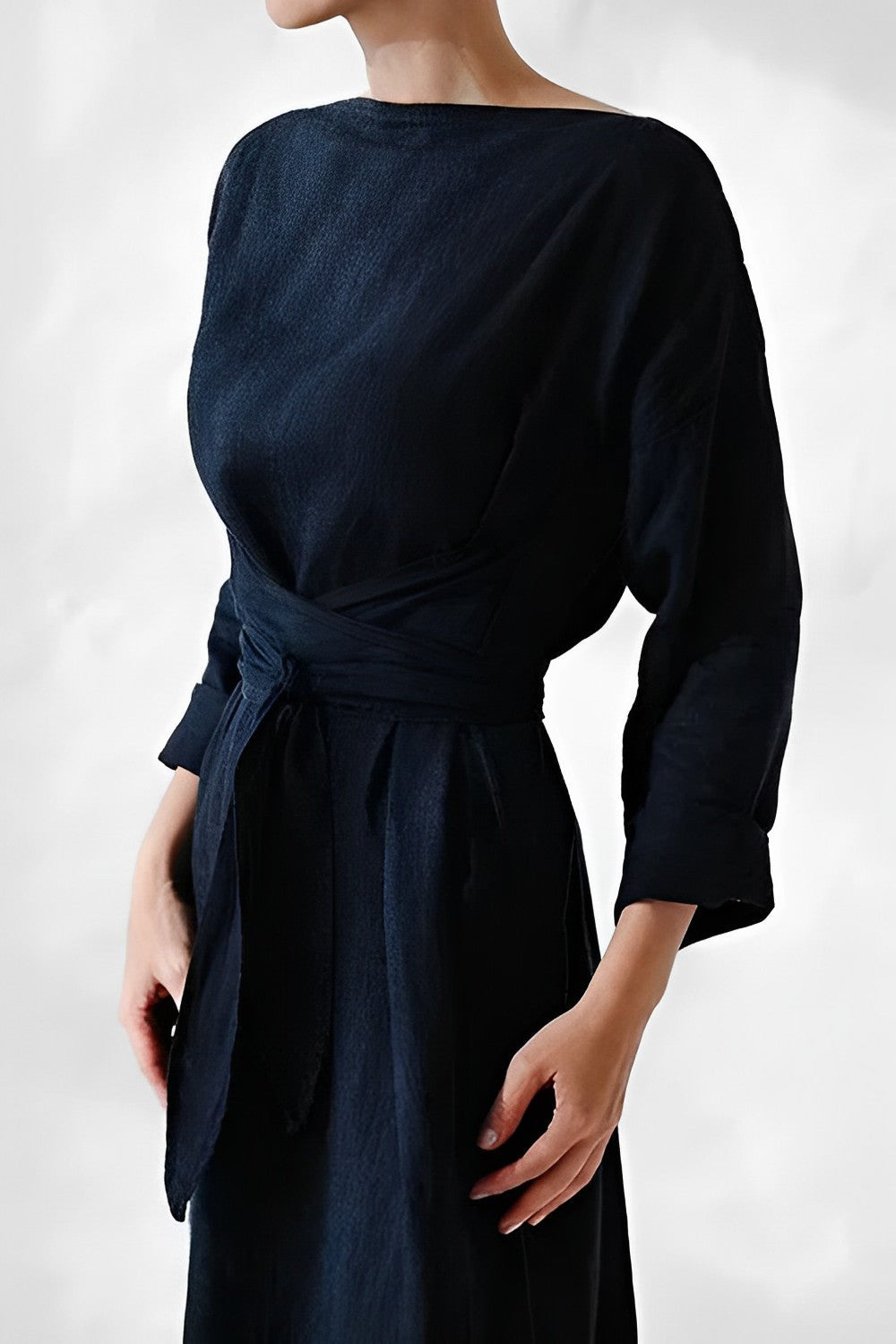 EVA-US - Linen Wrap Maxi Dress
