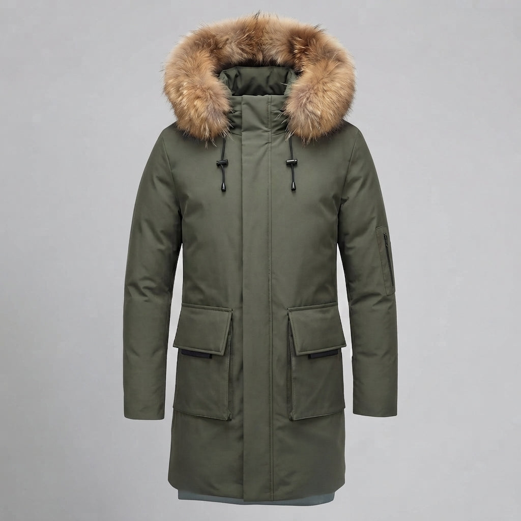 Men's Fashion Winter Jacket with Faux Fur Collar EVA-US