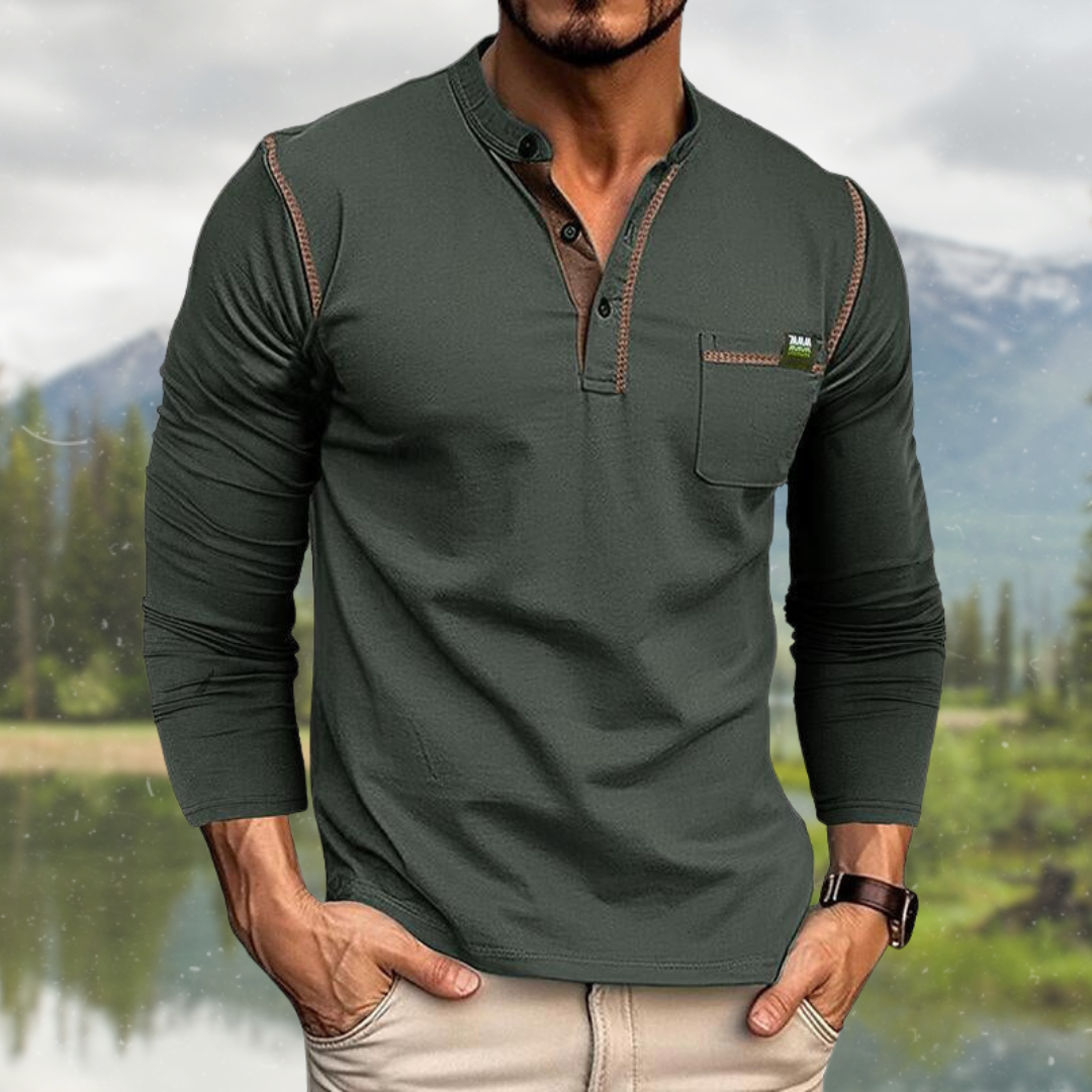 EVA-US | Casual Long Sleeve Polo Shirt for Men