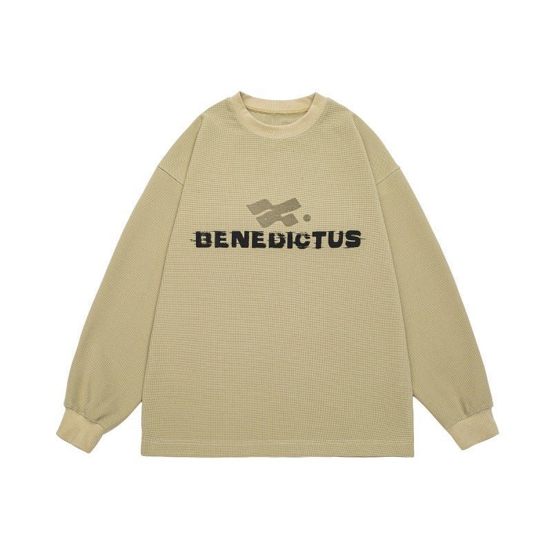 Unisex Oversize Sweatshirt with logo print and fine waffle texture EVA-US