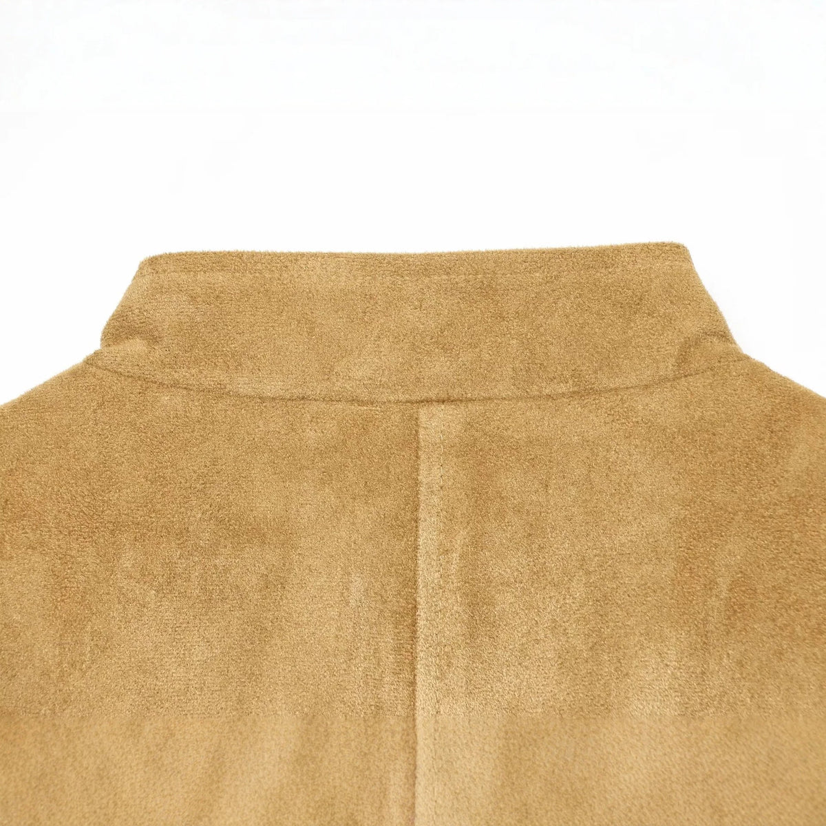 Women's Tailored Suede-Look Jacket in Military Style with Stand-up Collar and Shoulder Straps EVA-US