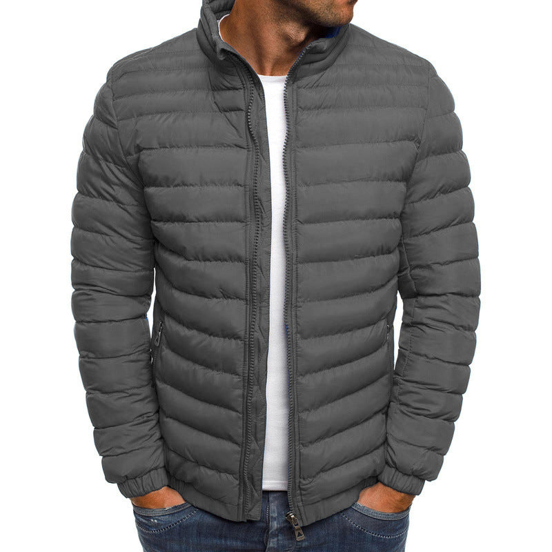Men's lightweight quilted jacket with high collar and practical pockets EVA-US