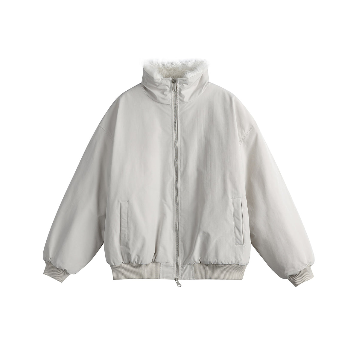 Unisex Boxy-padded Blouson with high stand-up collar and teddy lining EVA-US
