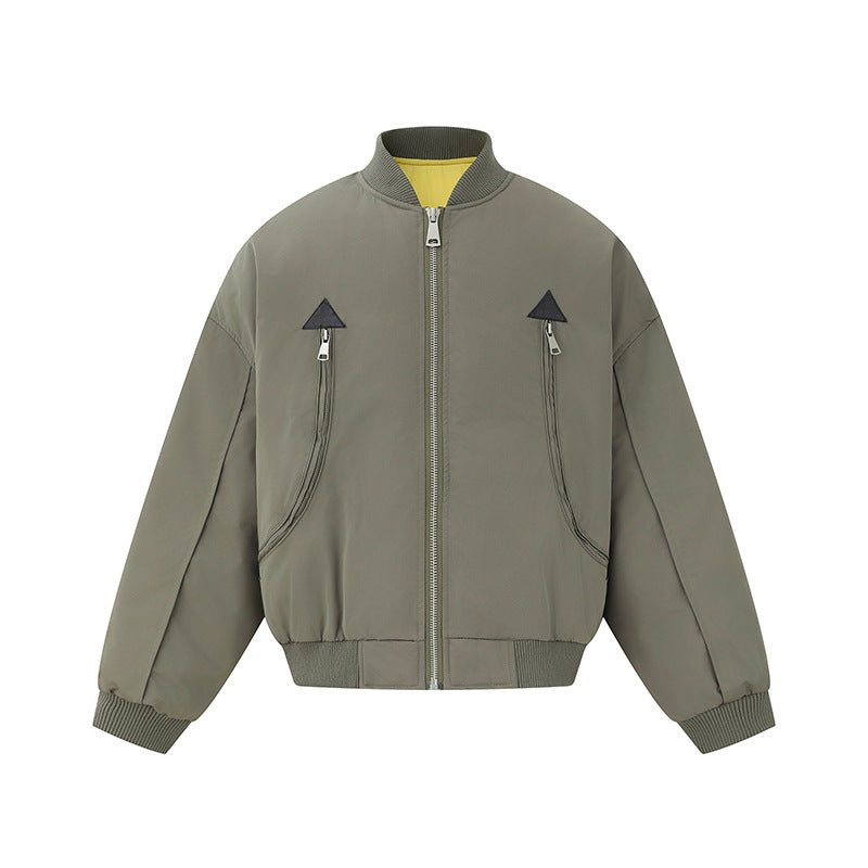 Men's short-cut technical bomber jacket with diagonal zip pockets and ribbed cuffs EVA-US