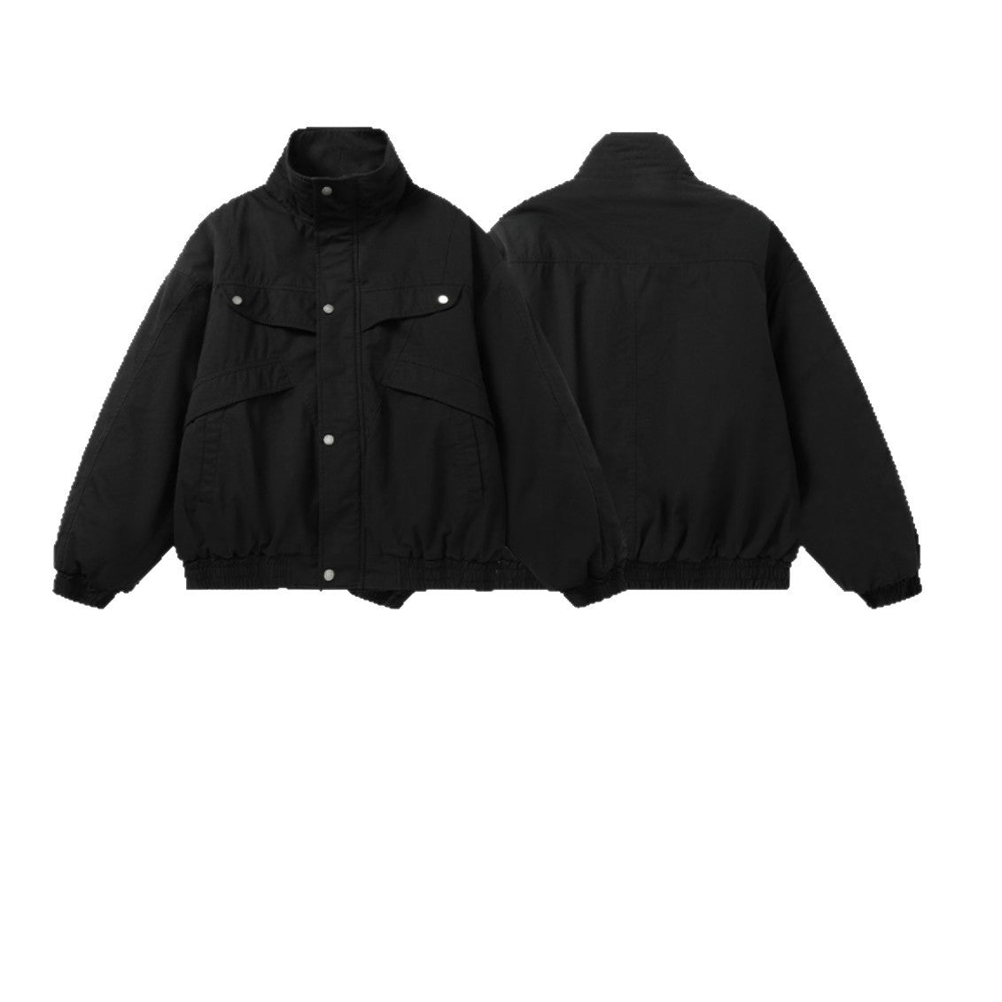 Unisex Boxy Field Jacket with high standing collar and utility pockets EVA-US