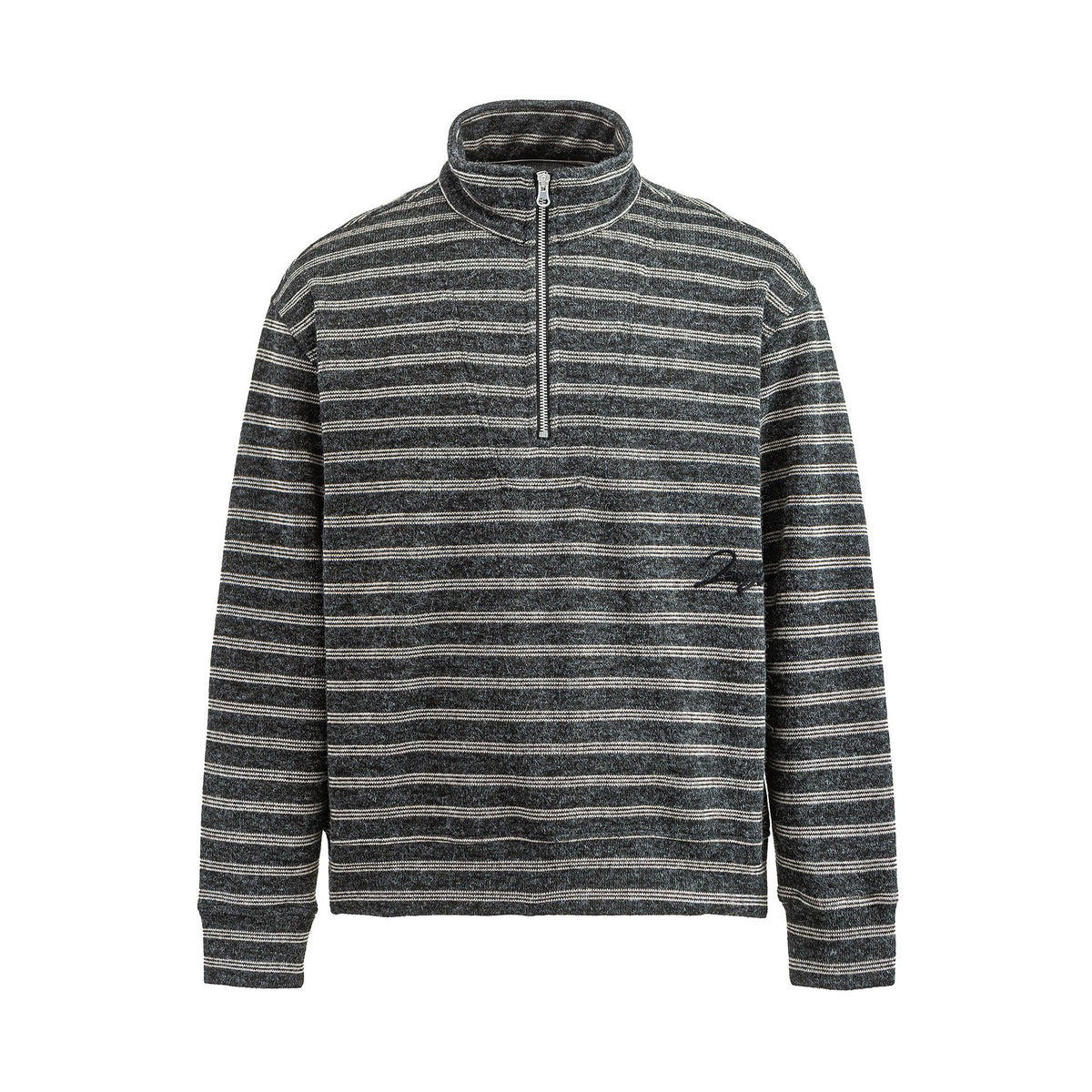 Men's Structured Half-Zip Knit Sweater with Stand Collar EVA-US