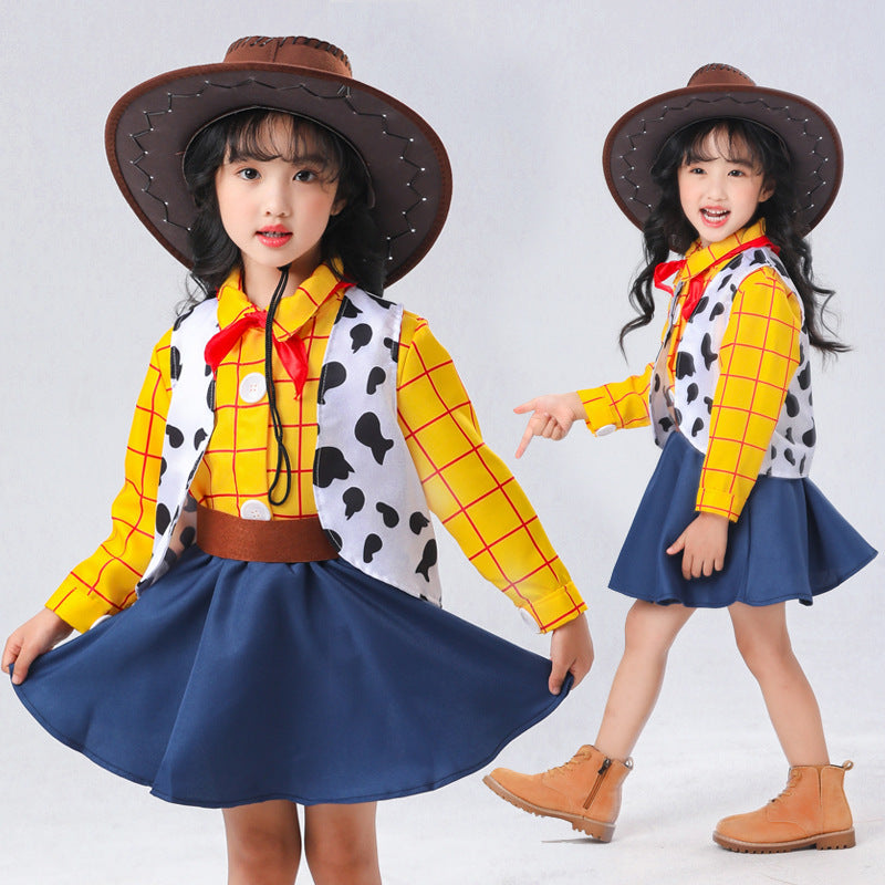 Girl Cowboy Costume with Shirt and Skirt EVA-US