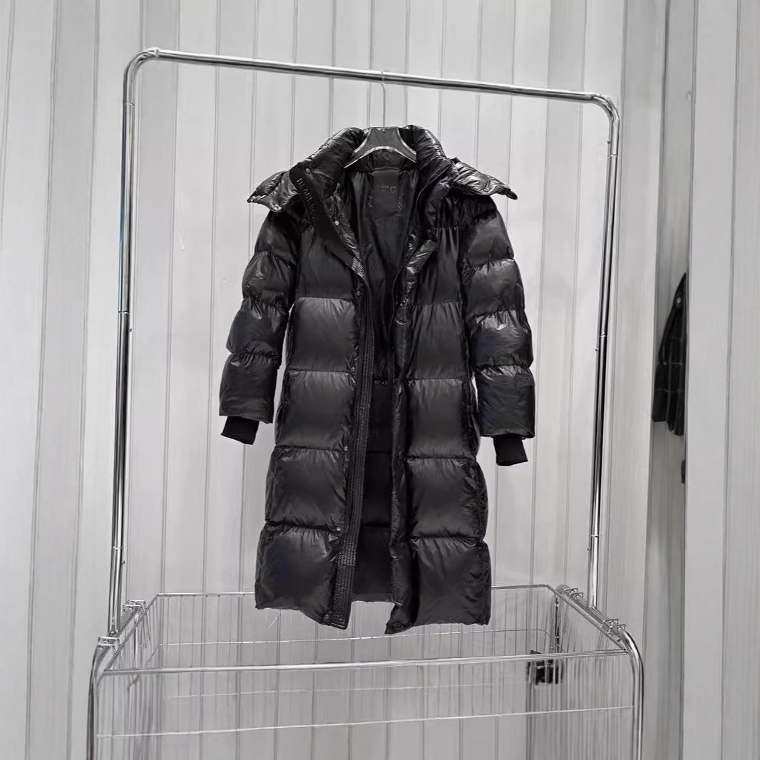 Women Long-cut quilted coat with high collar and warming down filling EVA-US